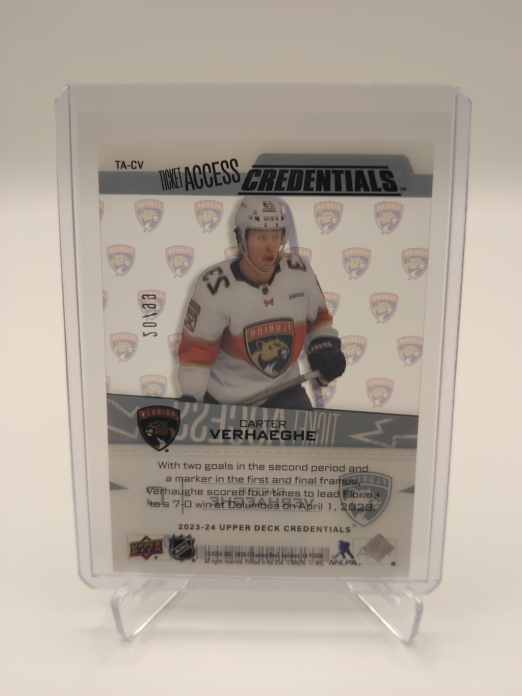 2023-24 Credentials Carter Verhaeghe 20/99