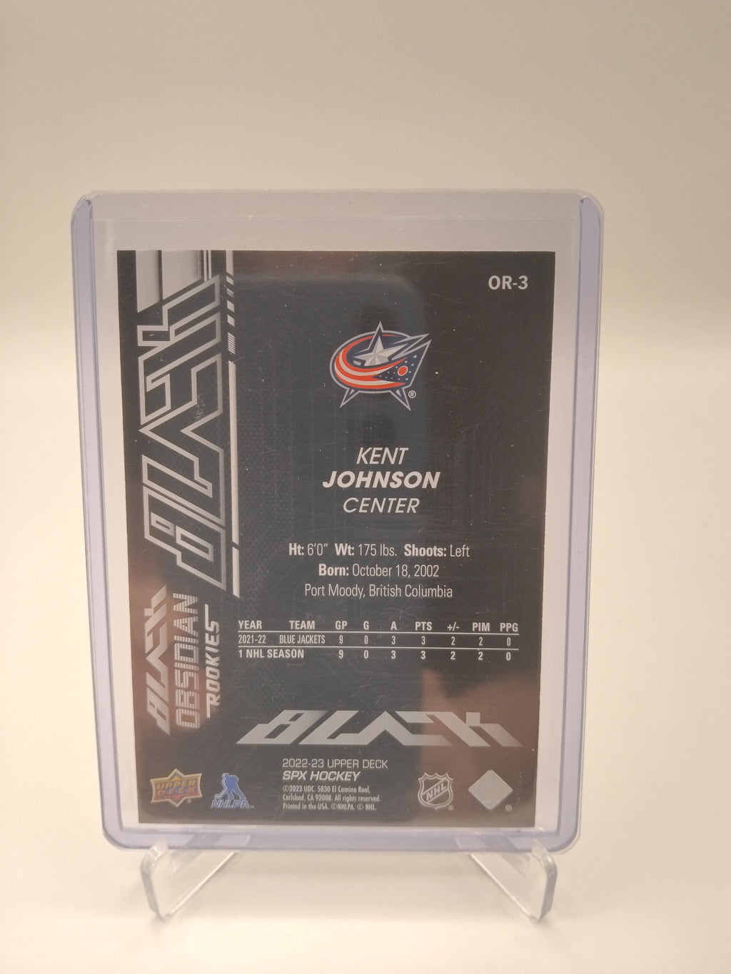2022-23 SPX Kent Johnson Obsidian Rookies 186/499
