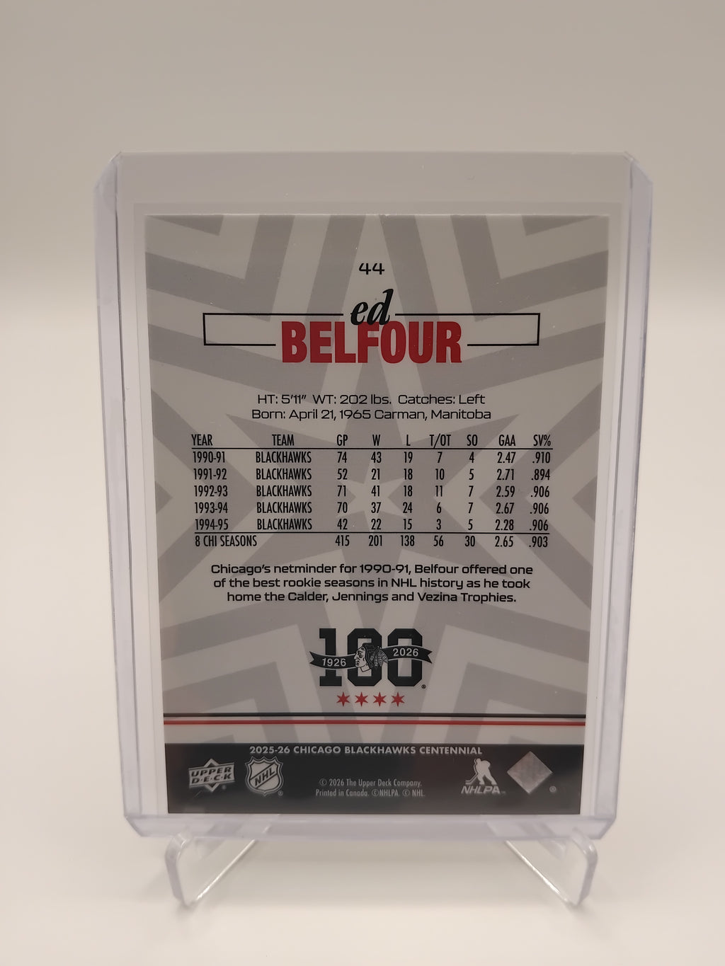 2025-26 Blackhawks Centennial Ed Belfour
