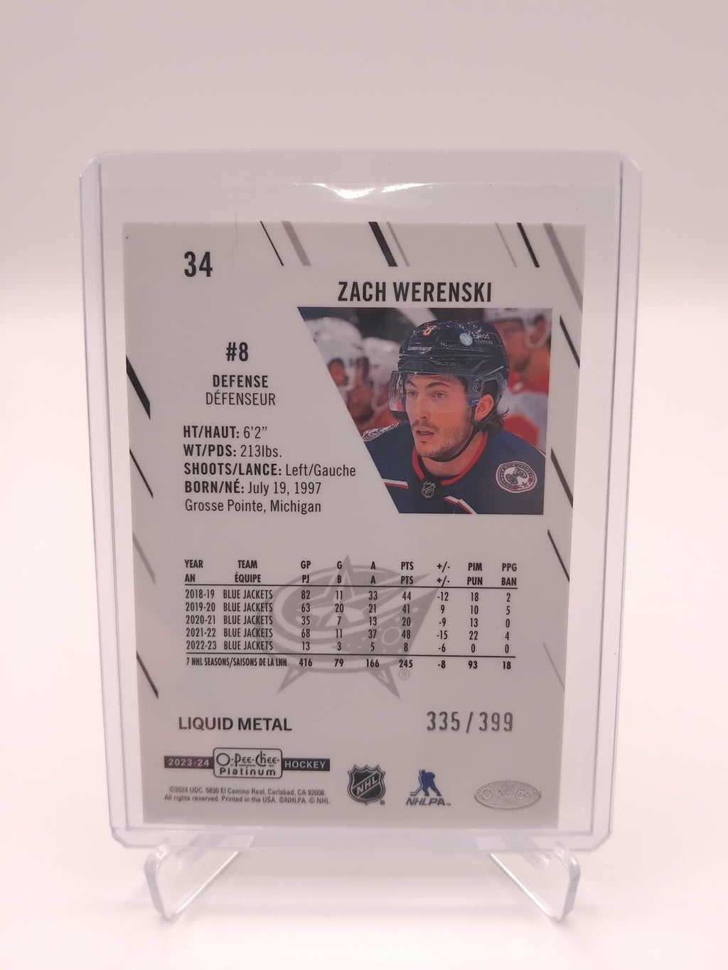 2023-24 OPC Platinum Zach Werenski Liquid Metal 335/399