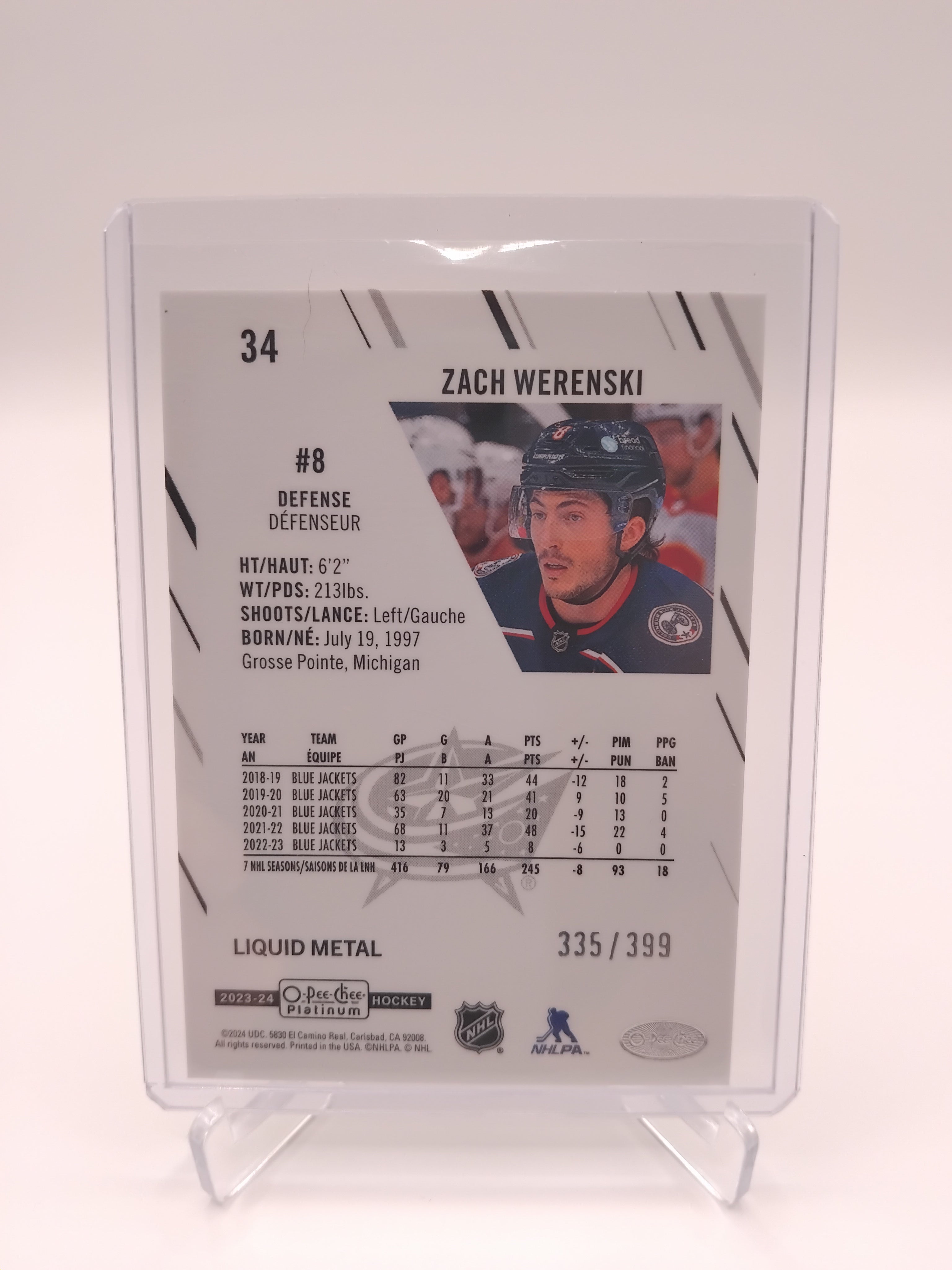 2023-24 OPC Platinum Zach Werenski Liquid Metal 335/399