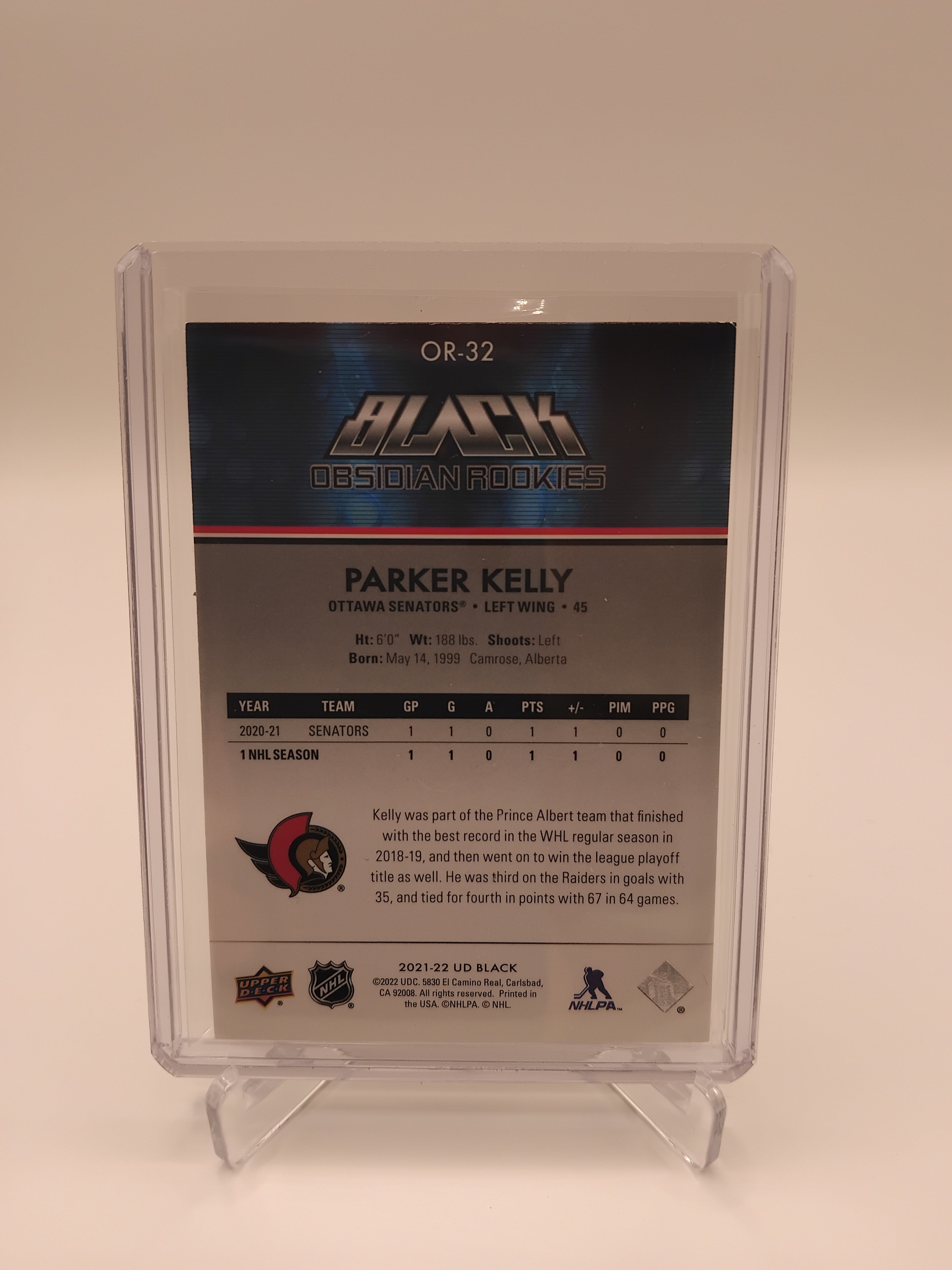 2021-22 Black Parker Kelly Obsidian Rookies 18/99