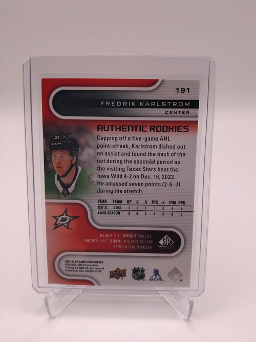 2022-23 SP Game Used Fredrik Karlstrom 050/225