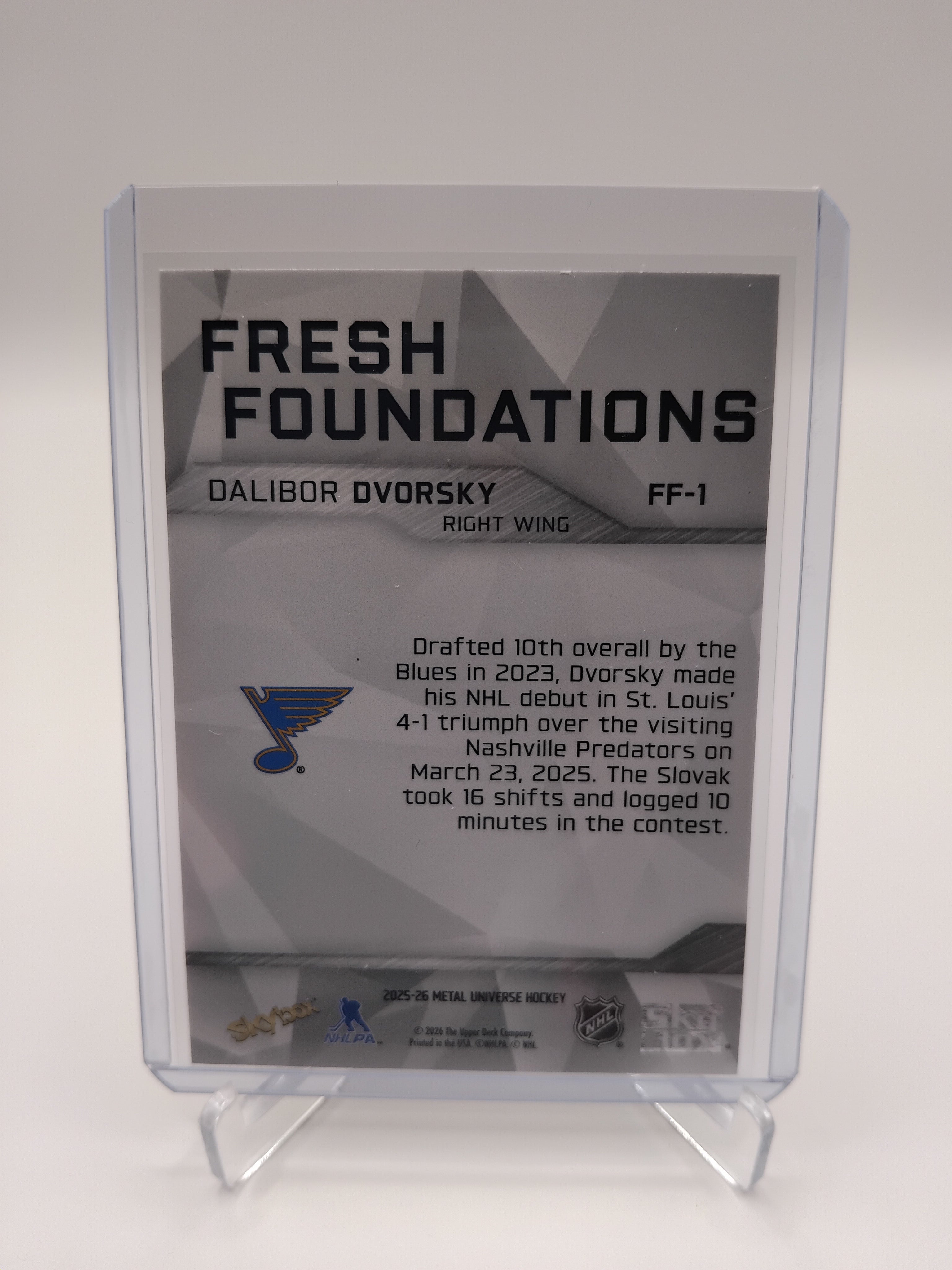 2025-26 Metal Universe Dalibor Dvorsky Fresh Foundations