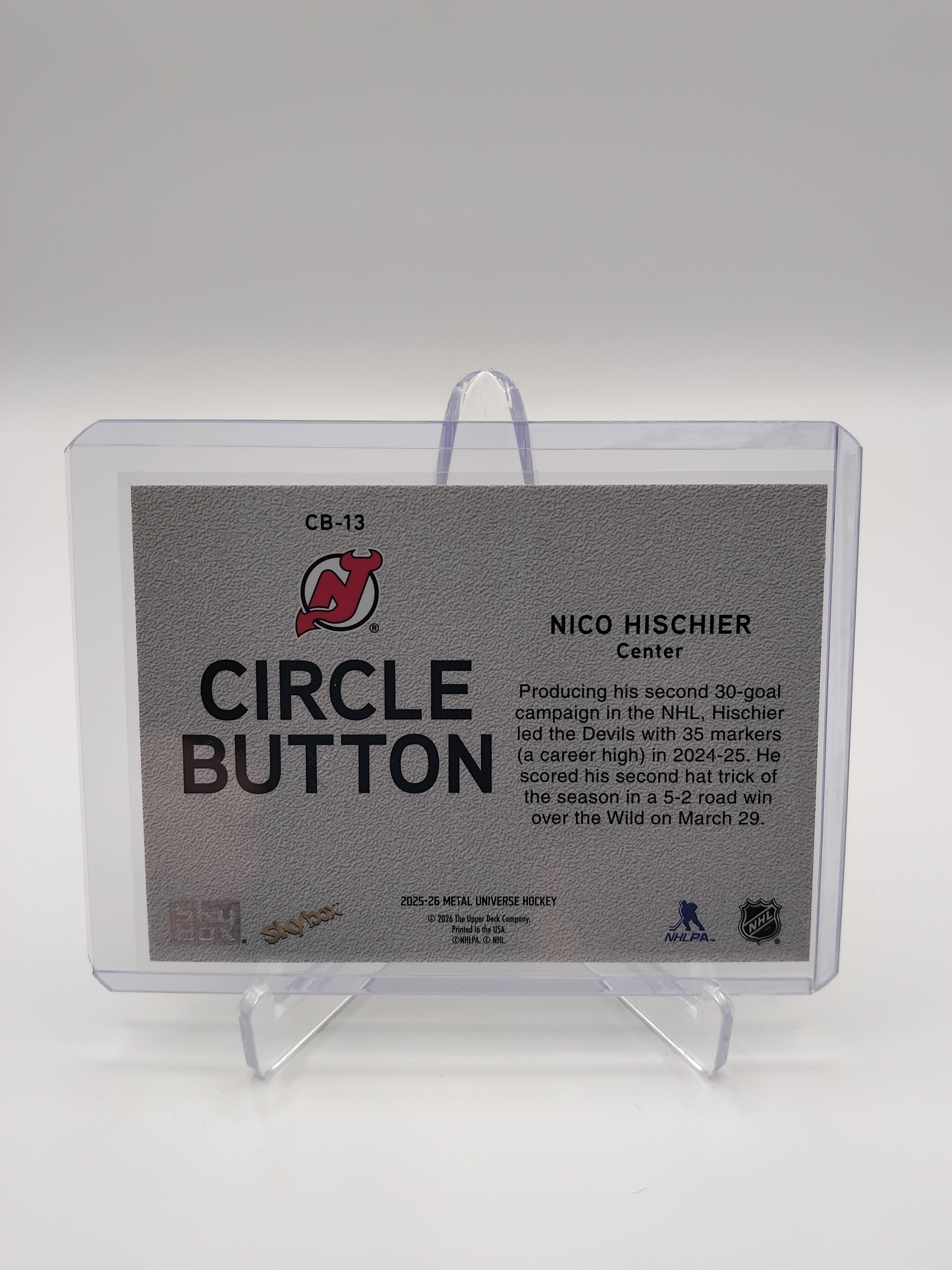 2025-26 Metal Universe Nico Hischier Circle Button