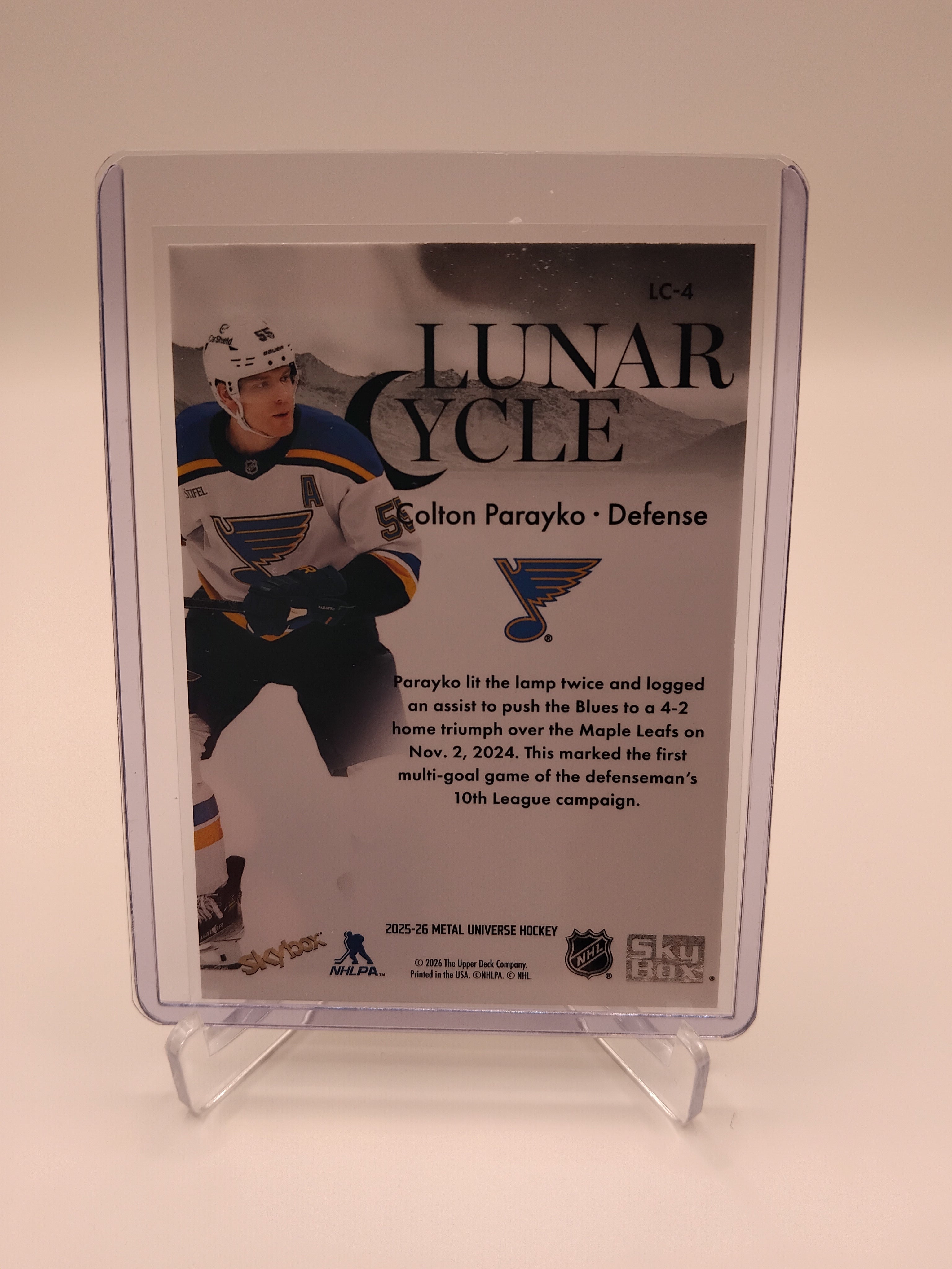 2025-26 Metal Universe Colton Parayko Lunar Cycle