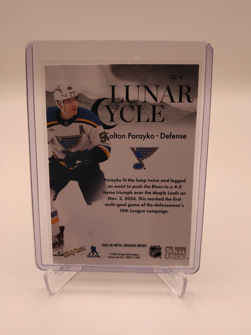 2025-26 Metal Universe Colton Parayko Lunar Cycle