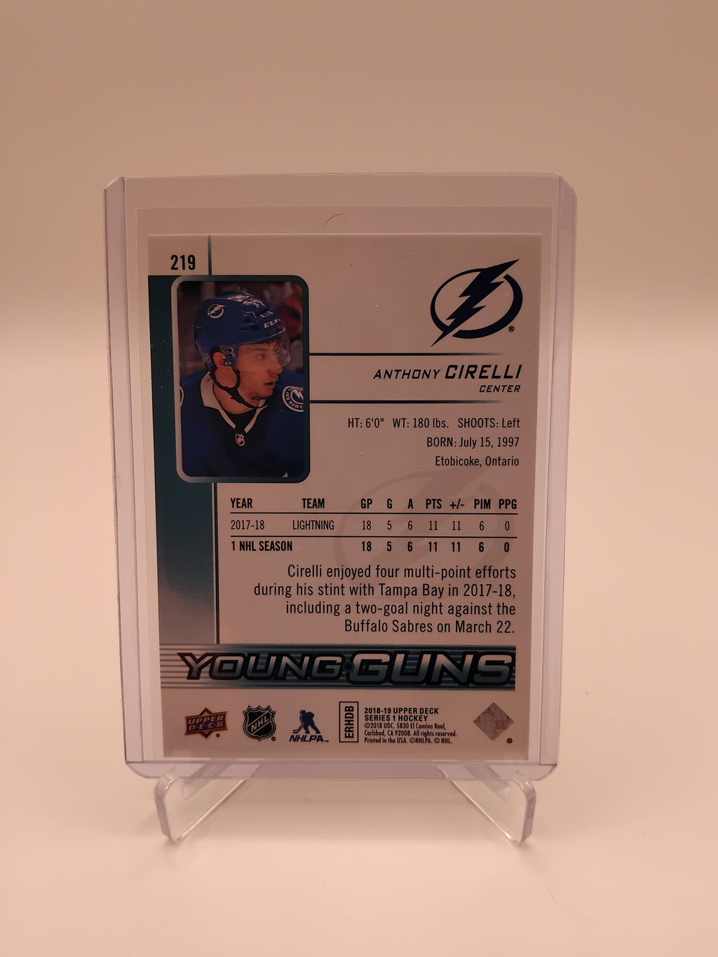 2018-19 Series 1 Anthony Cirelli Young Guns