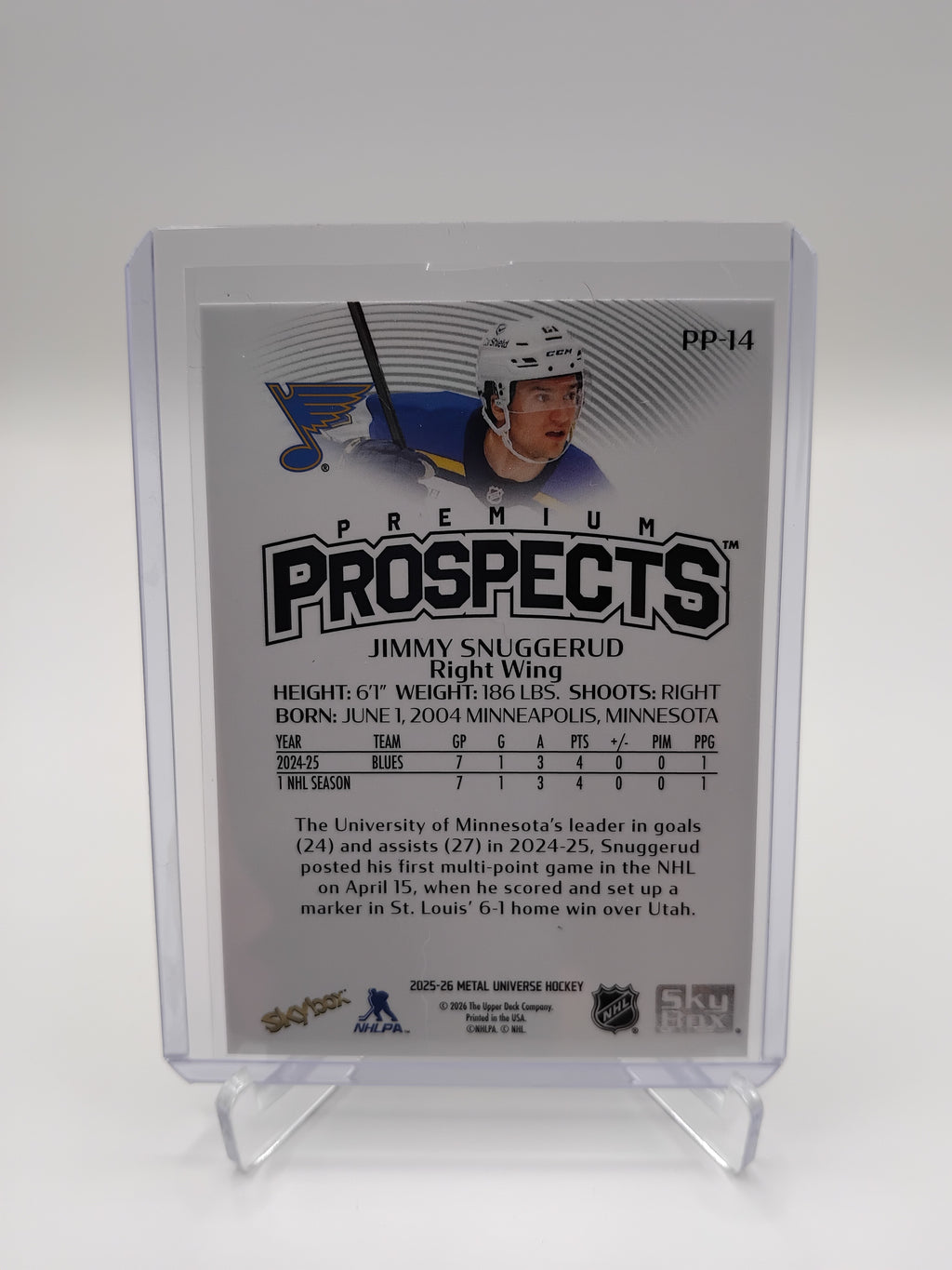 2025-26 Metal Universe Jimmy Snuggurud Premium Prospects