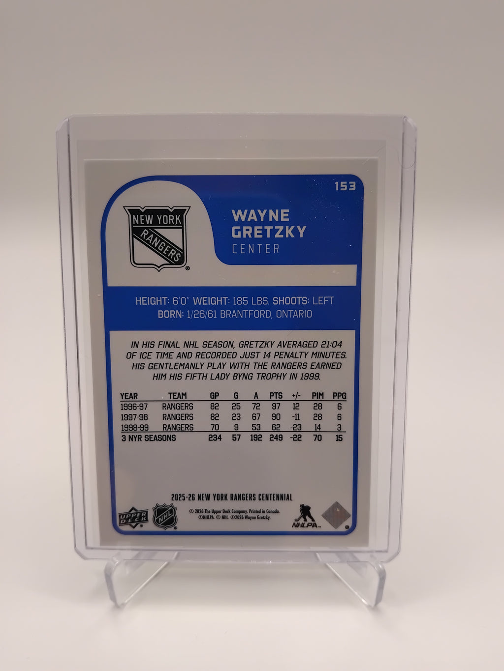 2025-26 Rangers Centennial Wayne Gretzky Award Winners