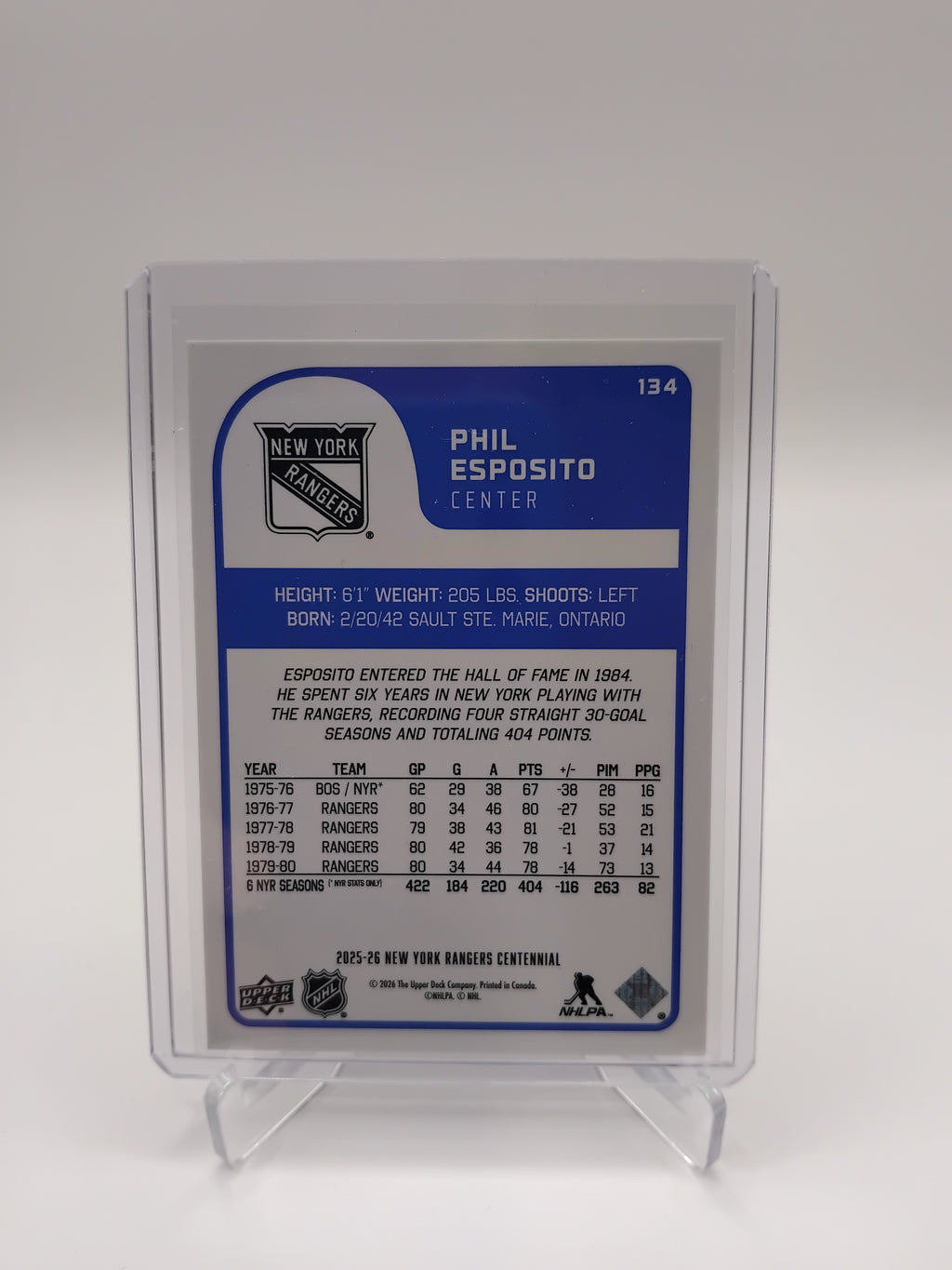 2025-26 Rangers Centennial Phil Esposito Hall of Famers