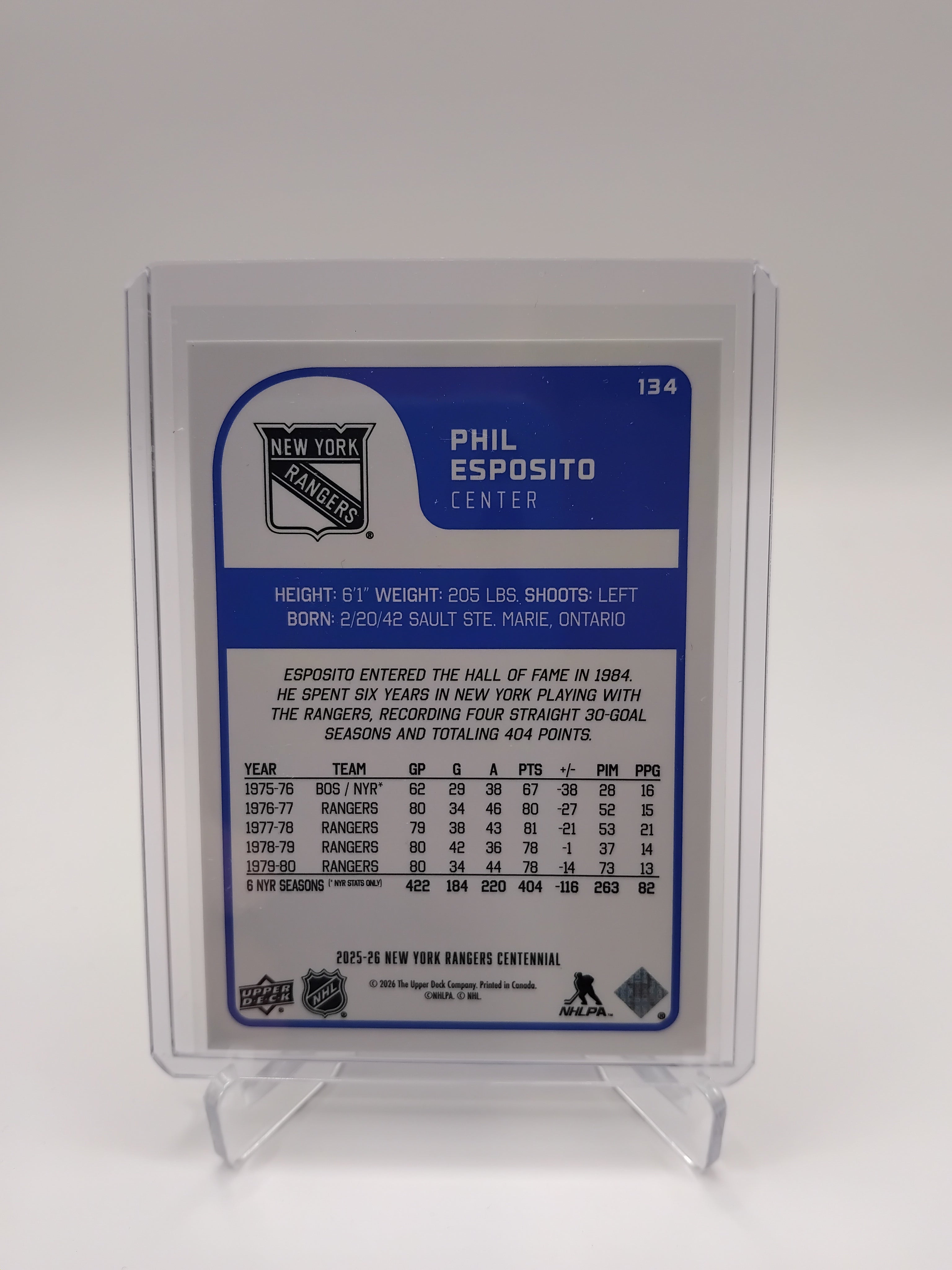 2025-26 Rangers Centennial Phil Esposito Hall of Famers