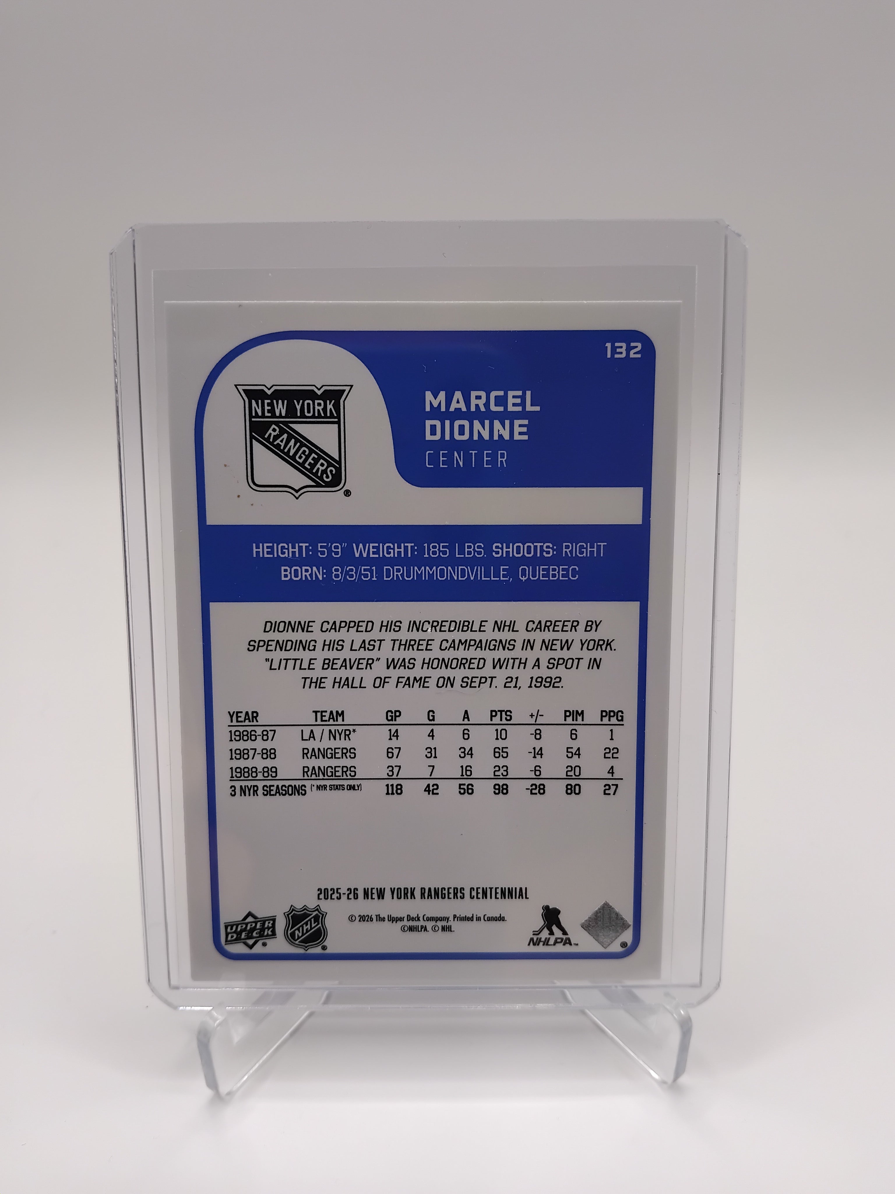 2025-26 Rangers Centennial Marcel Dionne Hall of Famers