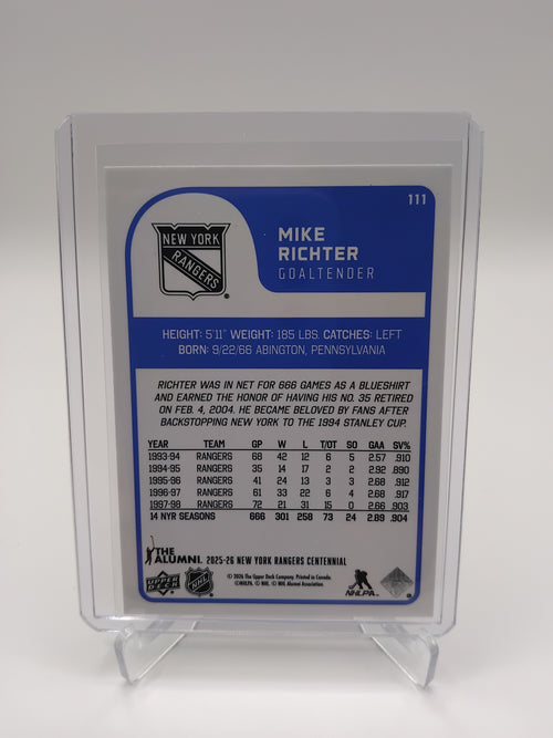 2025-26 Rangers Centennial Mike Richter Retired Numbers