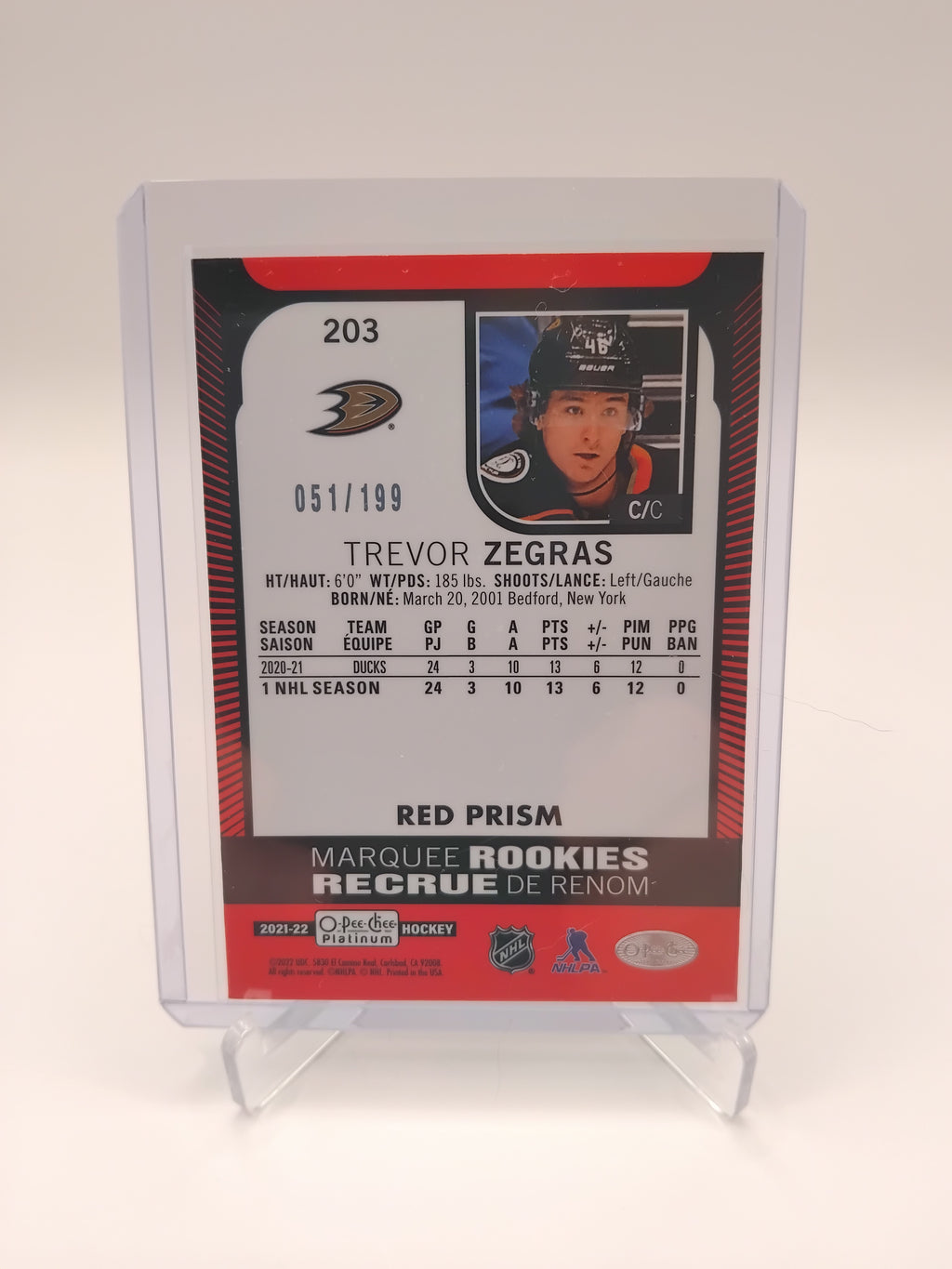 2021-22 OPC Platinum Trevor Zegras 051/199