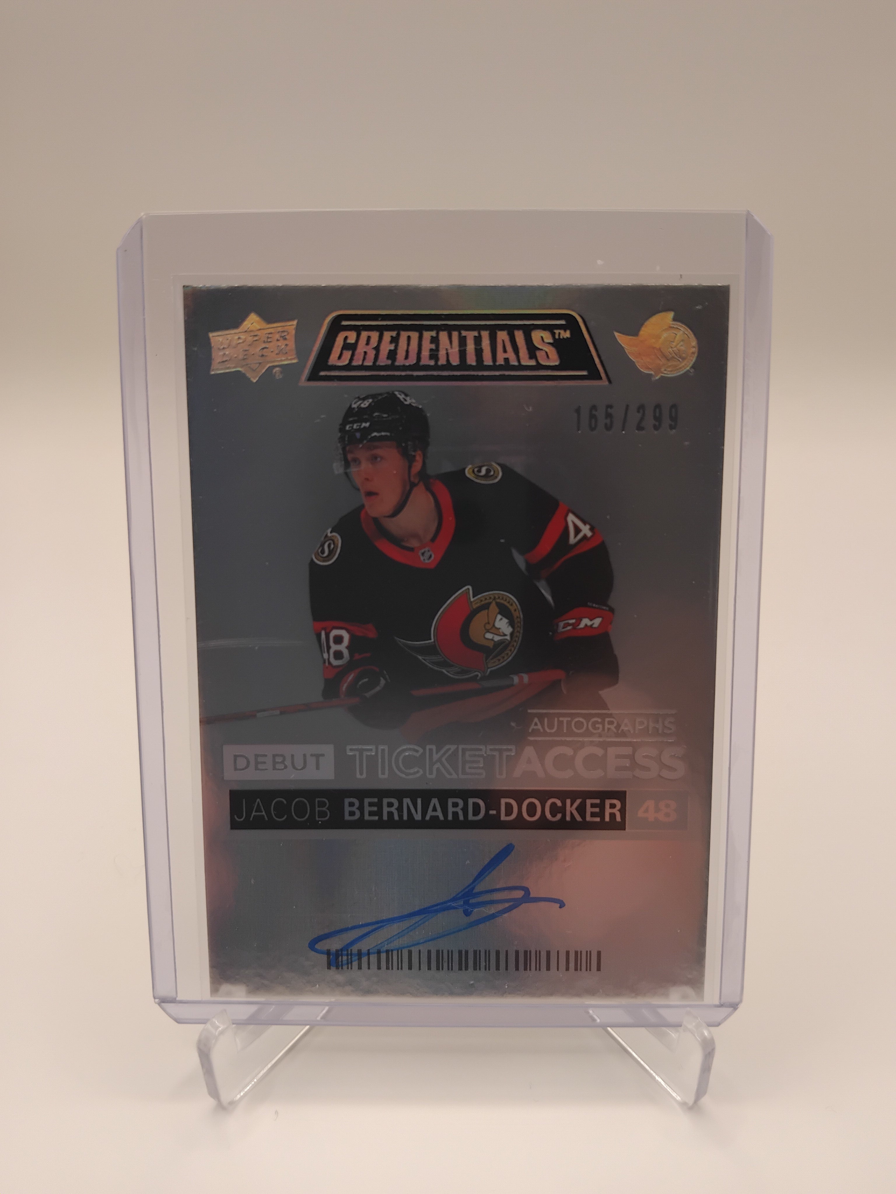 2021-22 Credentials Jacob Bernard Docker Auto 165/299