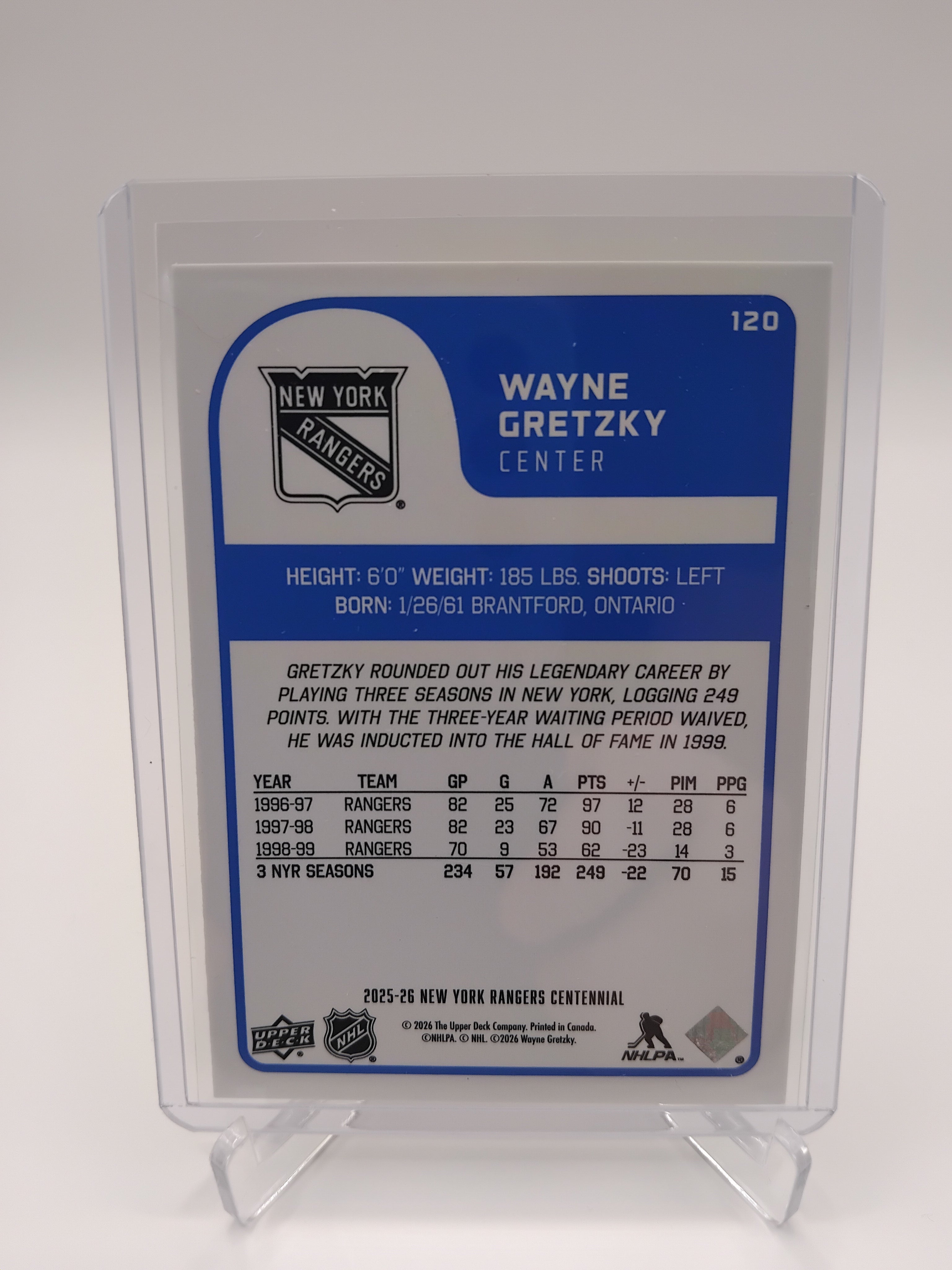 2025-26 Rangers Centennial Wayne Gretzky Hall of Famers