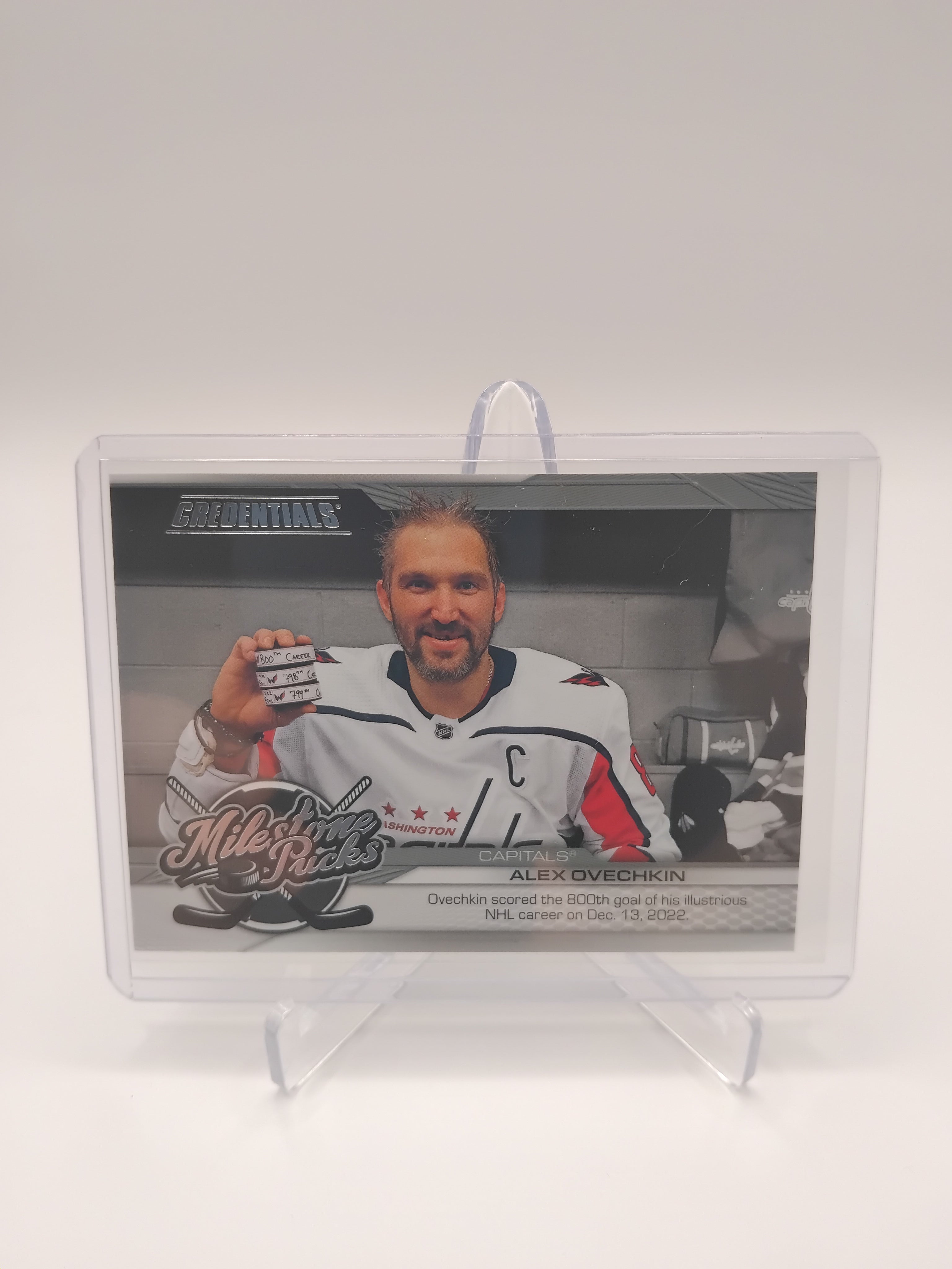 2024-25 Credentials Alex Ovechkin Milestone Pucks 800th Goal