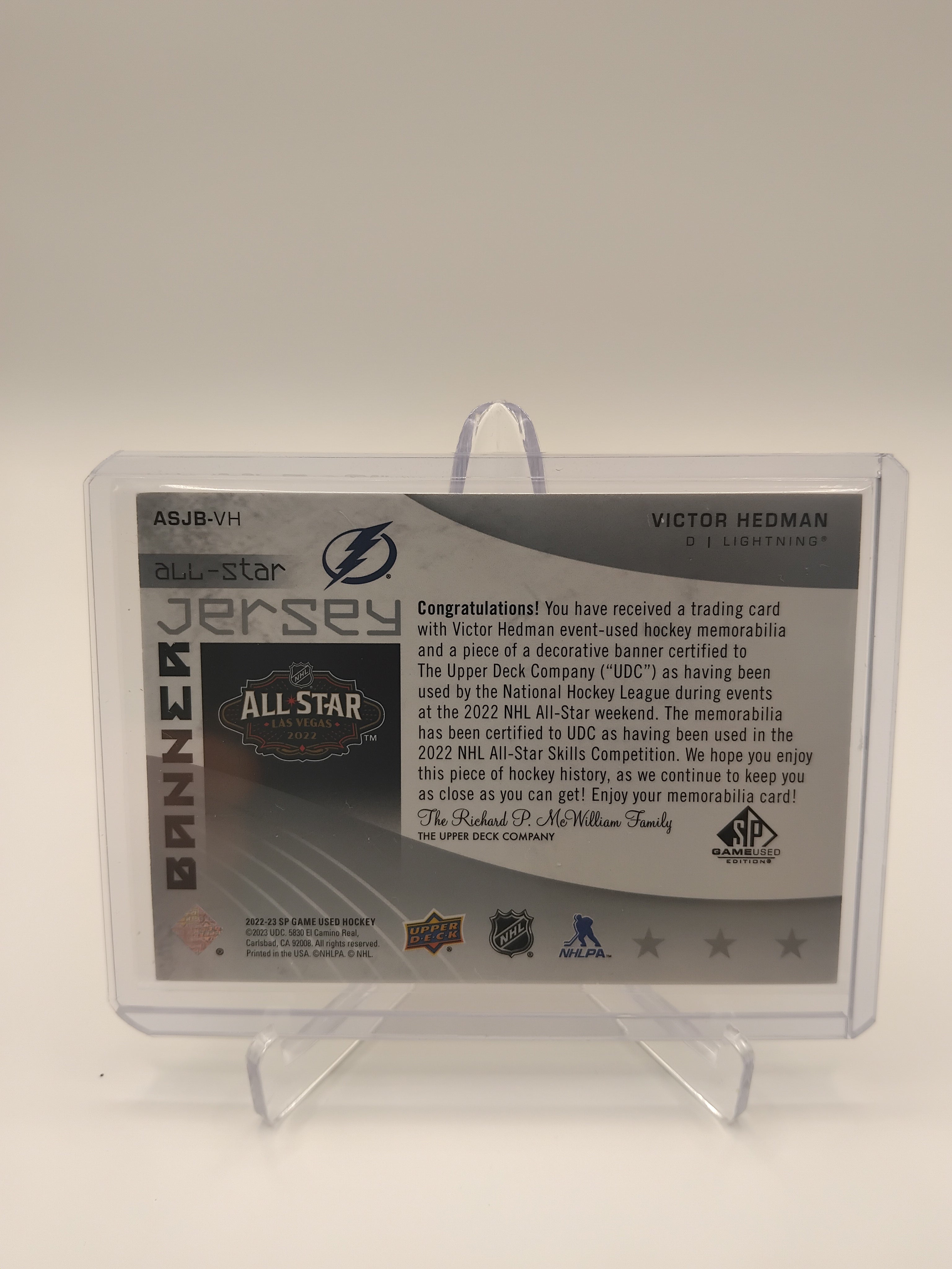 2022-23 SP Game Used Victor Hedman Banner Year