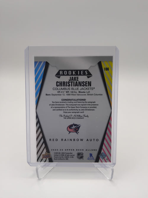 2022-23 Allure Jake Christiansen Red Rainbow Auto