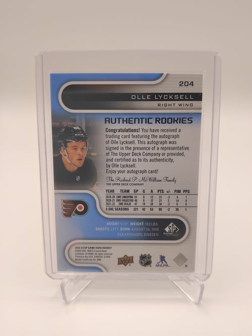 2022-23 SP Game Used Olle Lycksell Auto