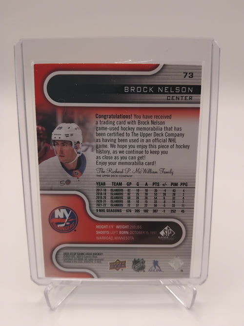 2022-23 SP Game Used Brock Nelson Jersey