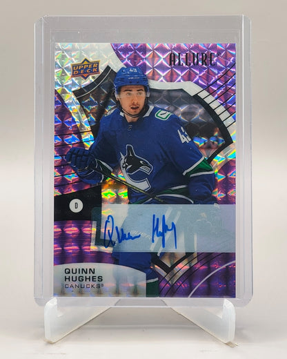 2021-22 Upper Deck Allure #45 Quinn Hughes Autographs Purple Diamond #/10