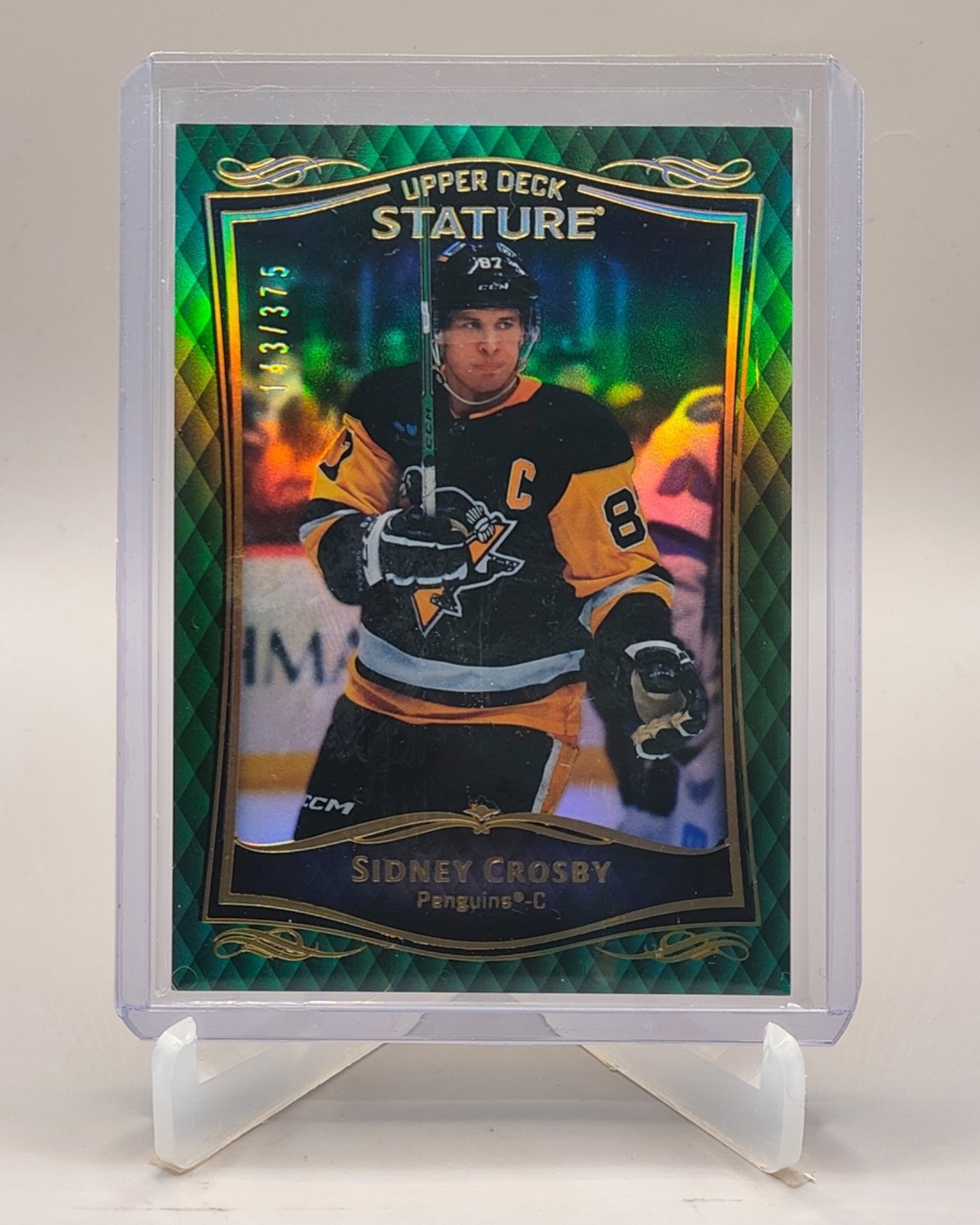 2024-25 Upper Deck Stature #13 Sidney Crosby 2023-24 Update - Green #/375