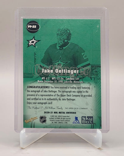 2020-21 SkyBox Metal Universe #PP-22 Jake Oettinger Retro Star Rubies Autographs
