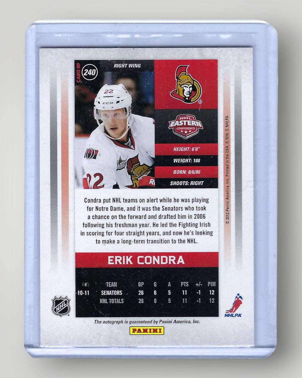 2011-12 Panini Contenders #240 Erik Condra #/800