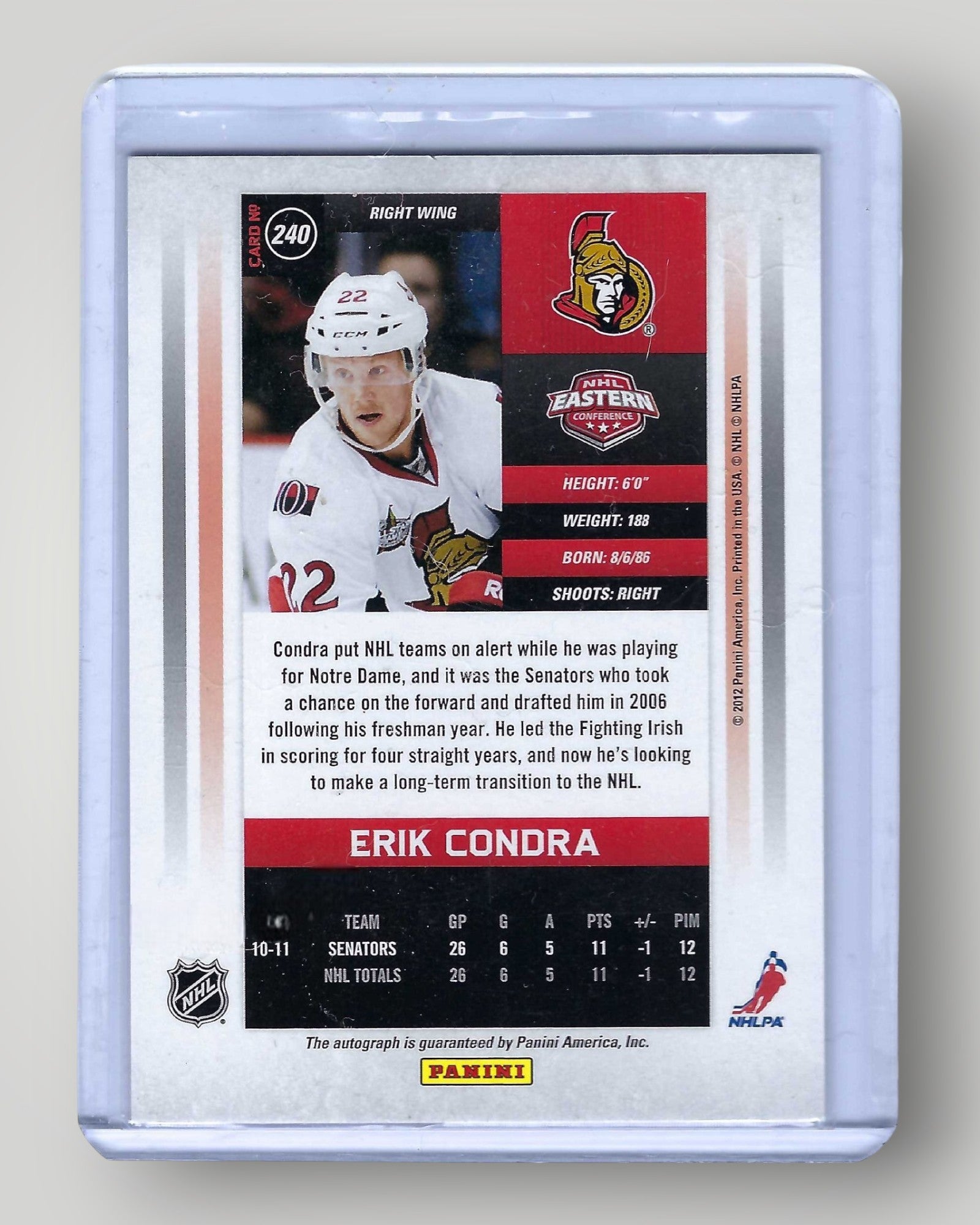 2011-12 Panini Contenders #240 Erik Condra #/800