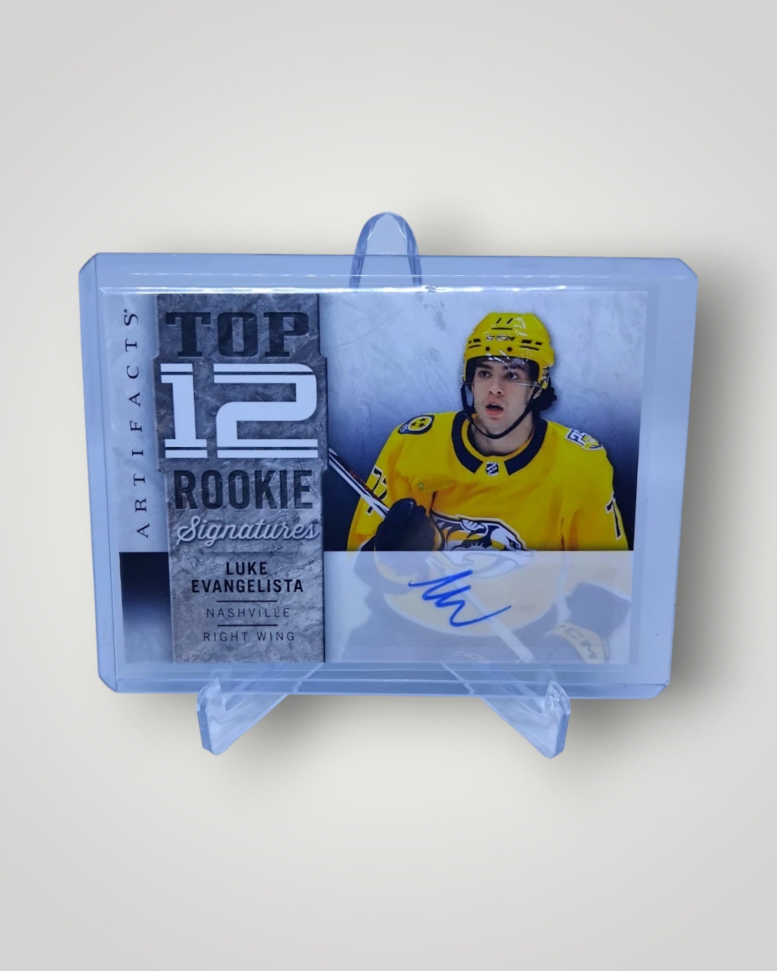 2024-25 Upper Deck Artifacts TTR-LE Top 12 Rookie Signatures Luke Evangelista