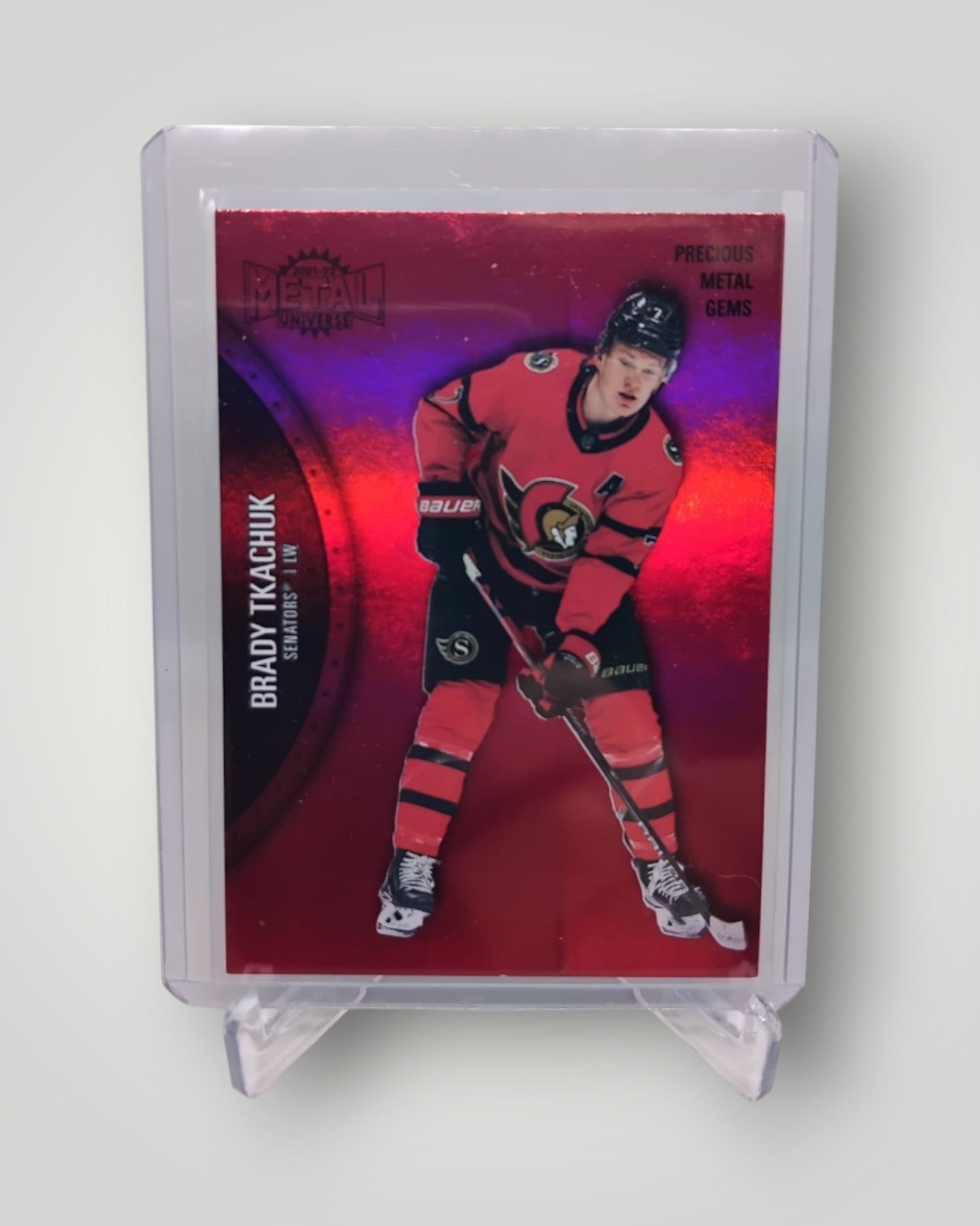 2021-22 Metal Universe #115 Brady Tkachuk Red PMG 20/100