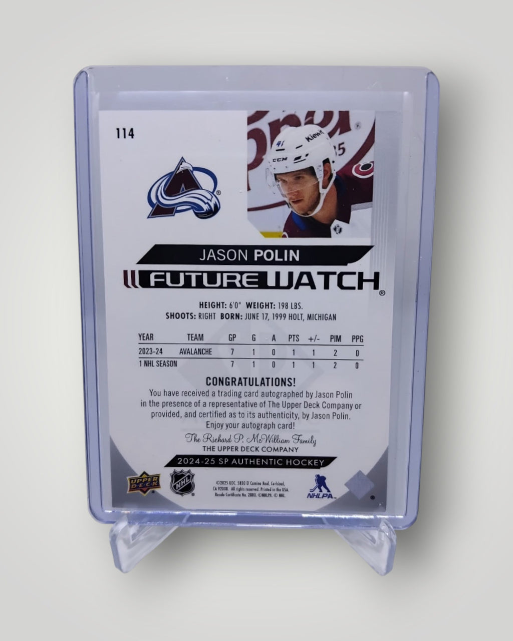 2024-25 SP Authentic #114 Jason Polin Future Watch Auto 349/599