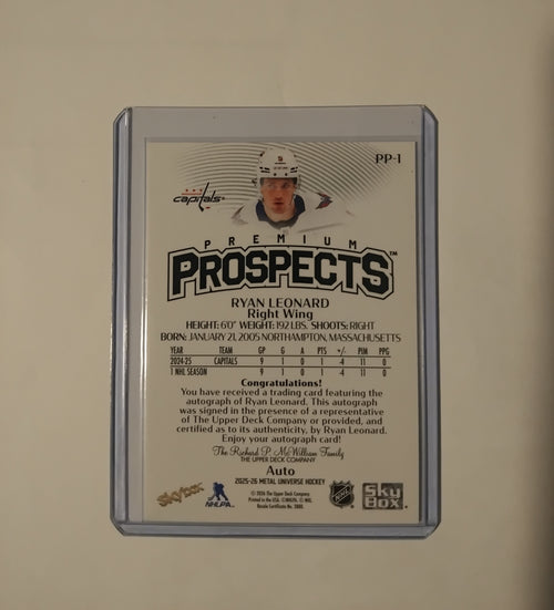 2025-26 Metal Universe Ryan Leonard Premium Prospects Auto