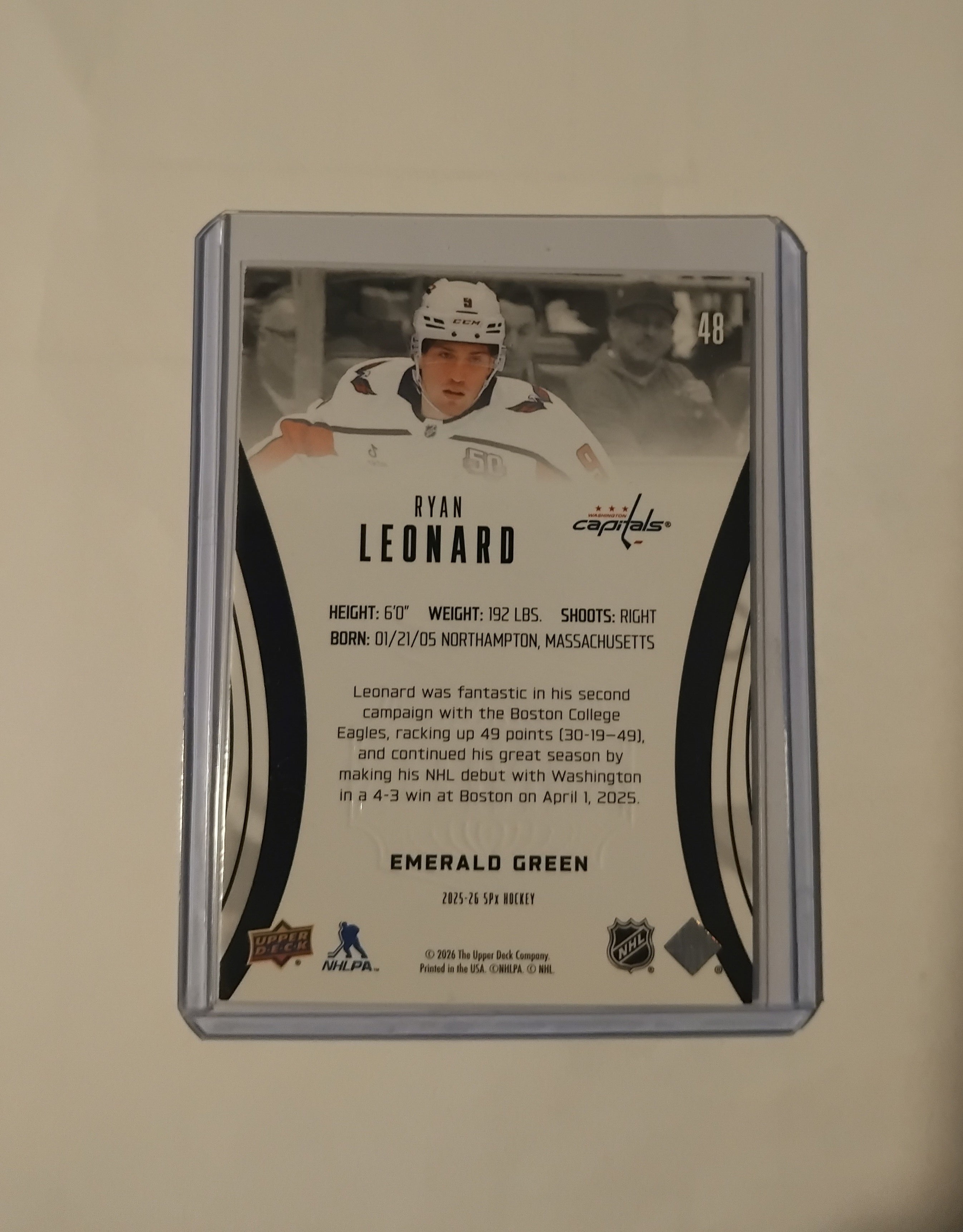2025-26 SPX Ryan Leonard Emerald Green 188/199