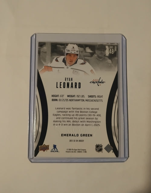 2025-26 SPX Ryan Leonard Emerald Green 188/199