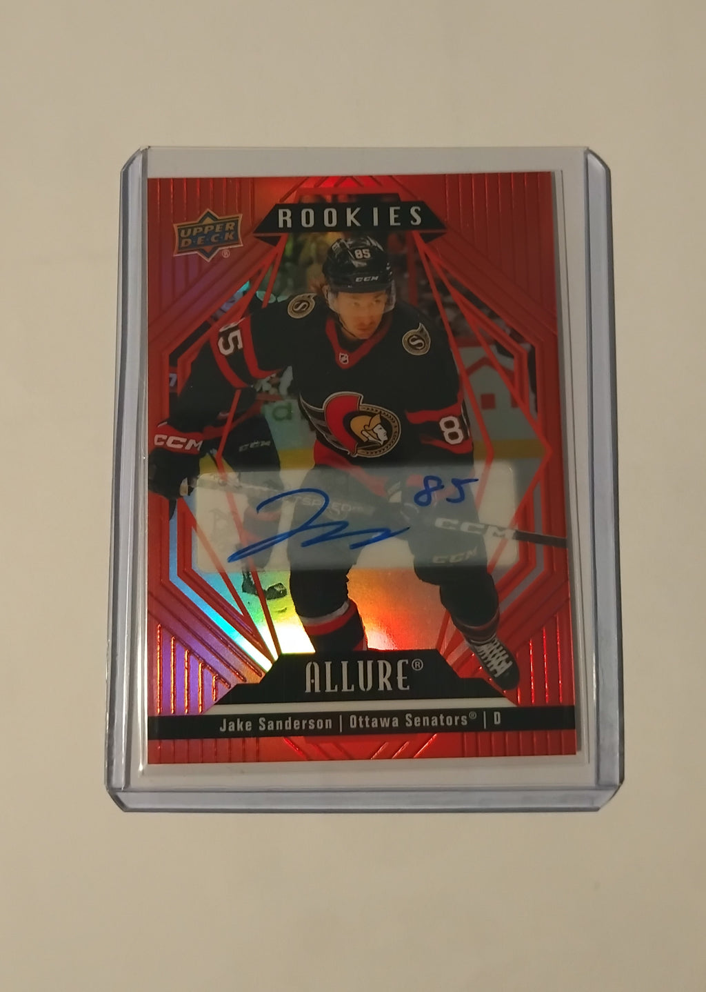 2022-23 Allure Jake Sanderson Red Rainbow Auto